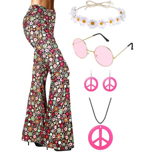 4438 60s 70s Hippie Dress Costumes For Bell Bottoms Peace 4438 60s 70s Hippie Dress Costumes For Bell Bottoms Peace